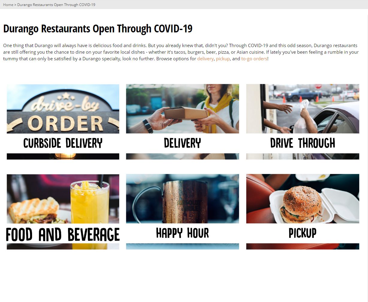Restaurants Custom Directory Page