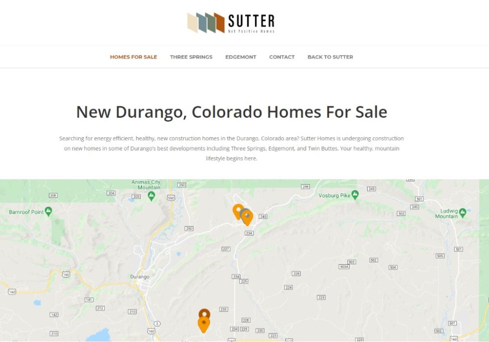 Sutter Sales website image